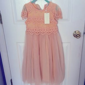 Trish Scully Child size 7 Peach dress NWT